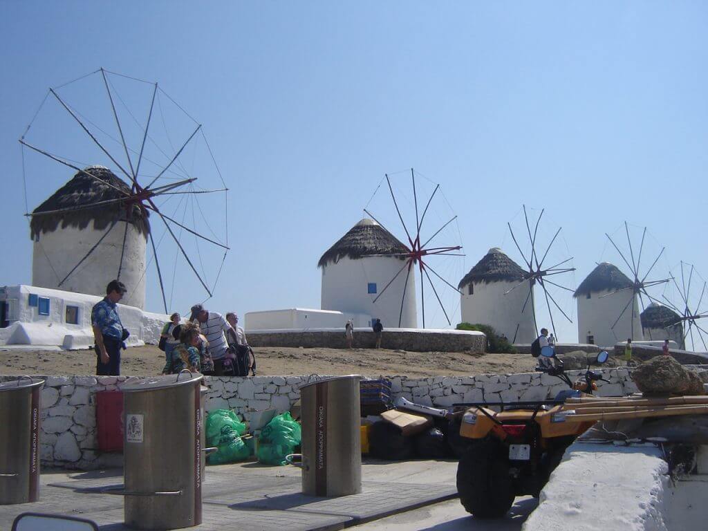 Os famosos moinhos de Mykonos